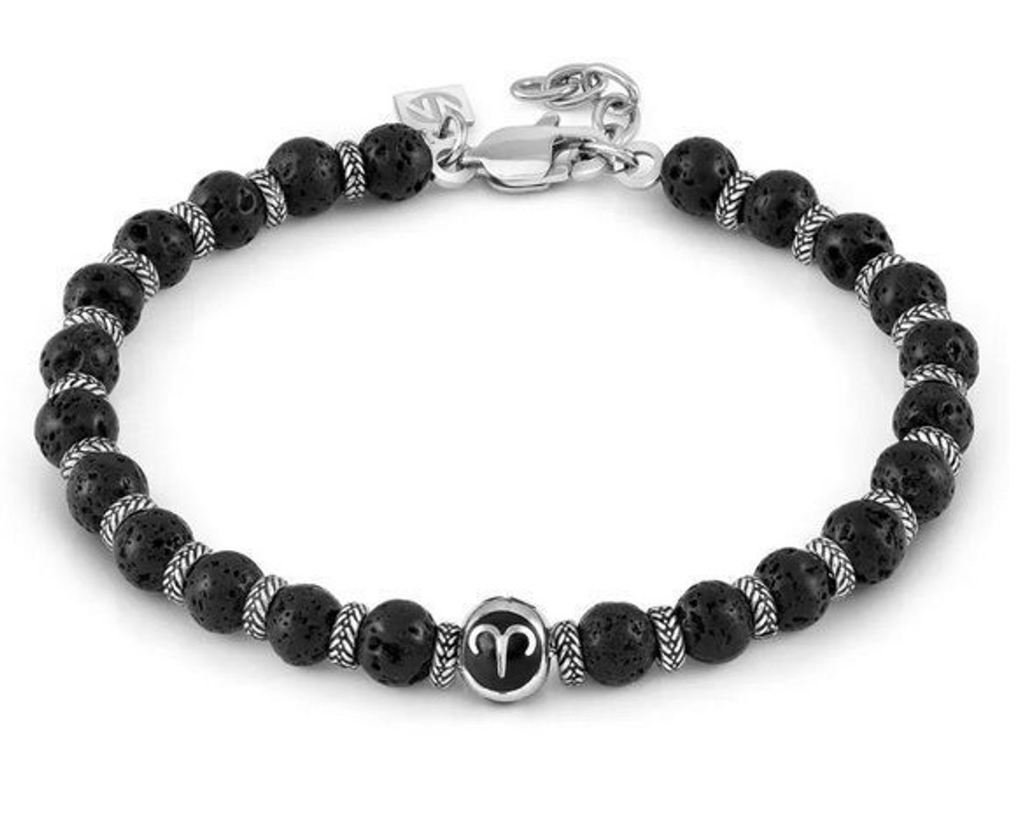 Bransoletka męska Lawa wulkaniczna i znak zodiaku Baran NOMINATION 027928 001 z kolekcji Instinctstyle to oryginalny, męski dodatek, który będzie pasował do każdej stylizacji, zarówno eleganckiej jak i sportowej. Kamienie z lawy wulkanicznej.jpg